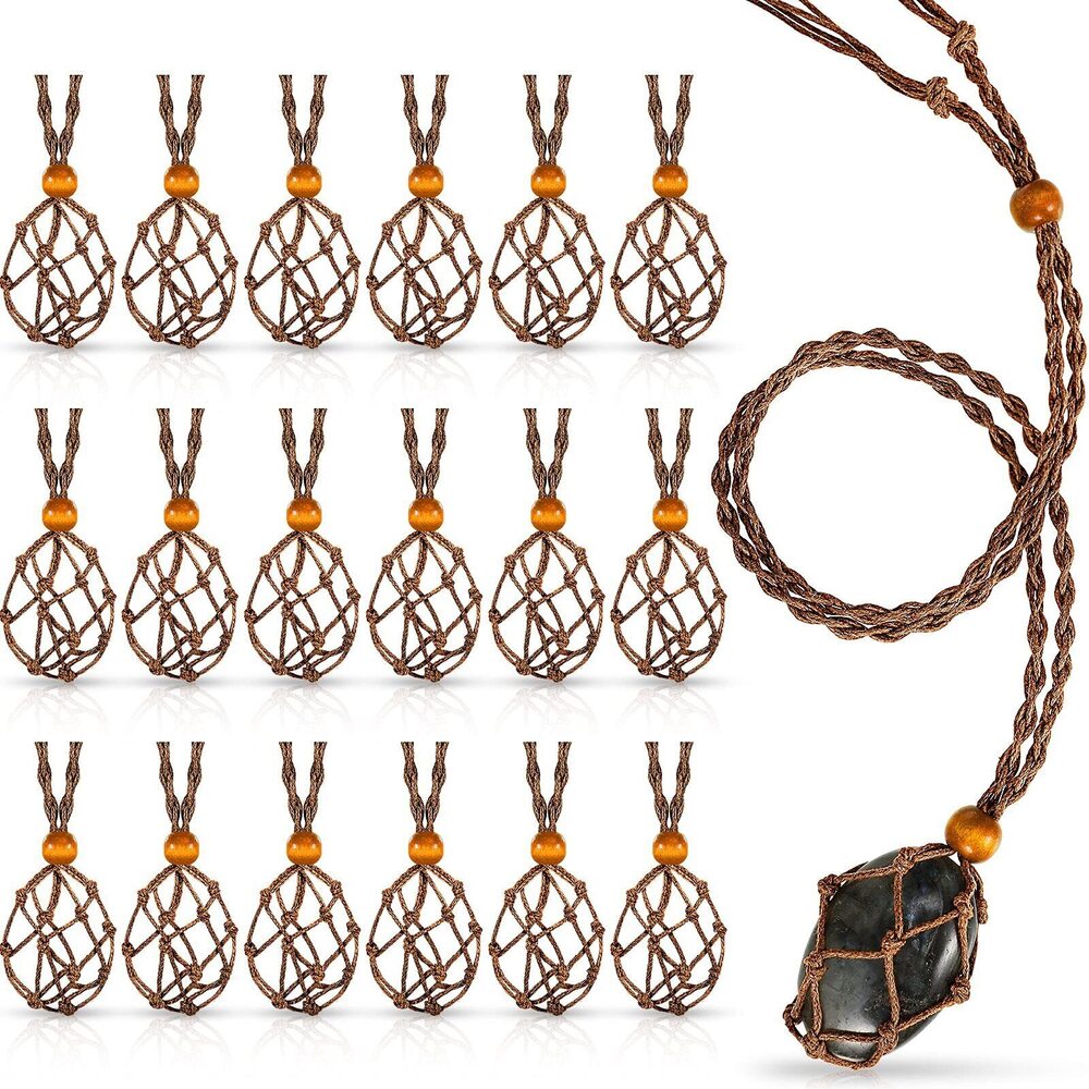 8544 18 Piece Crystal Necklace Holder Cage with Adjustable Pendant Quartz
